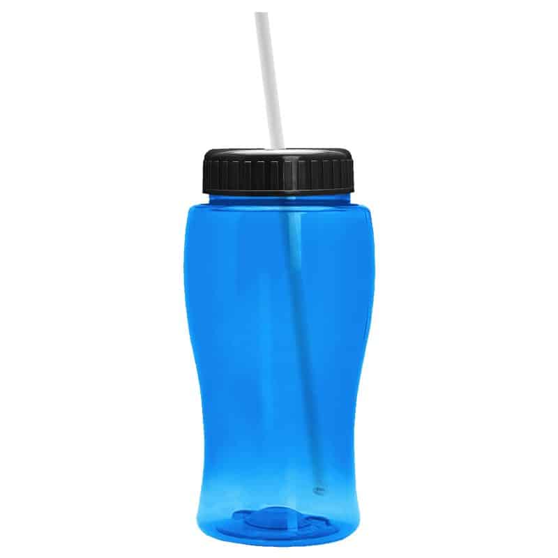 Custom 18 Oz. Pure-Poly Junior Sports Bottle w/Straw Lid - 1