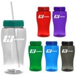 Custom 18 Oz. Pure-Poly Junior Sports Bottle w/Straw Lid
