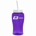 Custom 18 Oz. Pure-Poly Junior Sports Bottle w/Straw Lid - 2