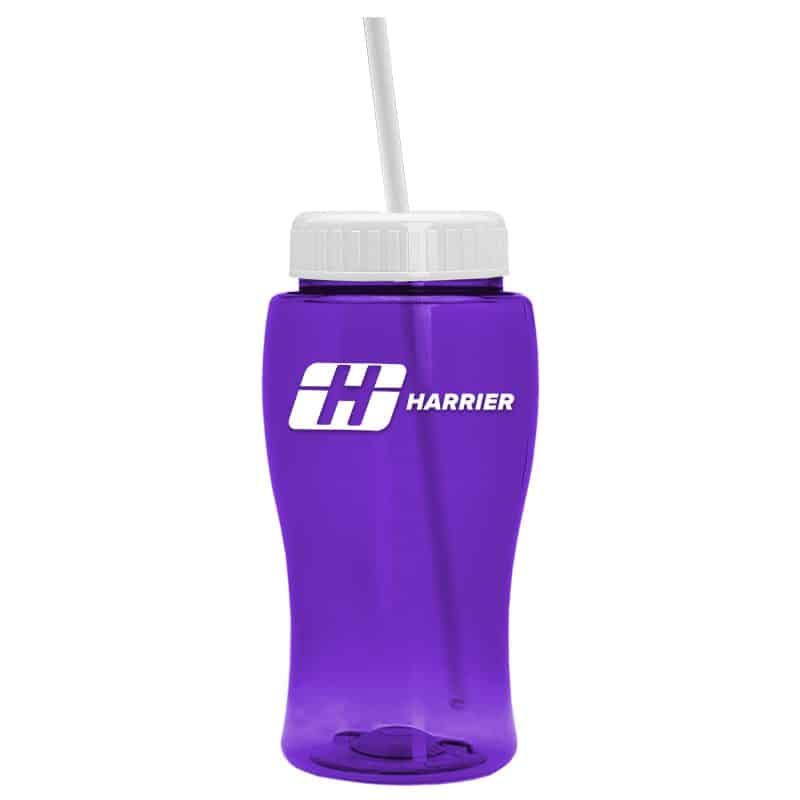 Custom 18 Oz. Pure-Poly Junior Sports Bottle w/Straw Lid - 2