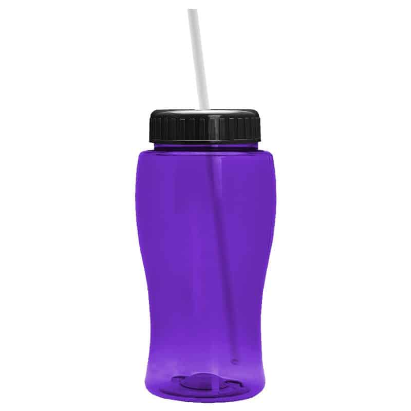 Custom 18 Oz. Pure-Poly Junior Sports Bottle w/Straw Lid - 8