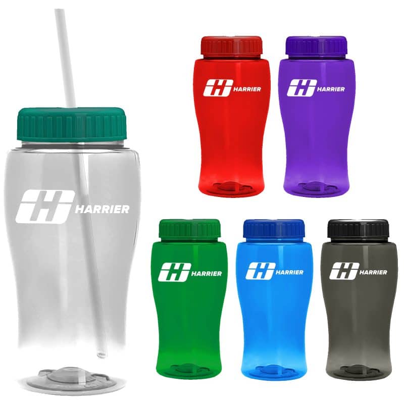 Custom 18 Oz. Pure-Poly Junior Sports Bottle w/Straw Lid