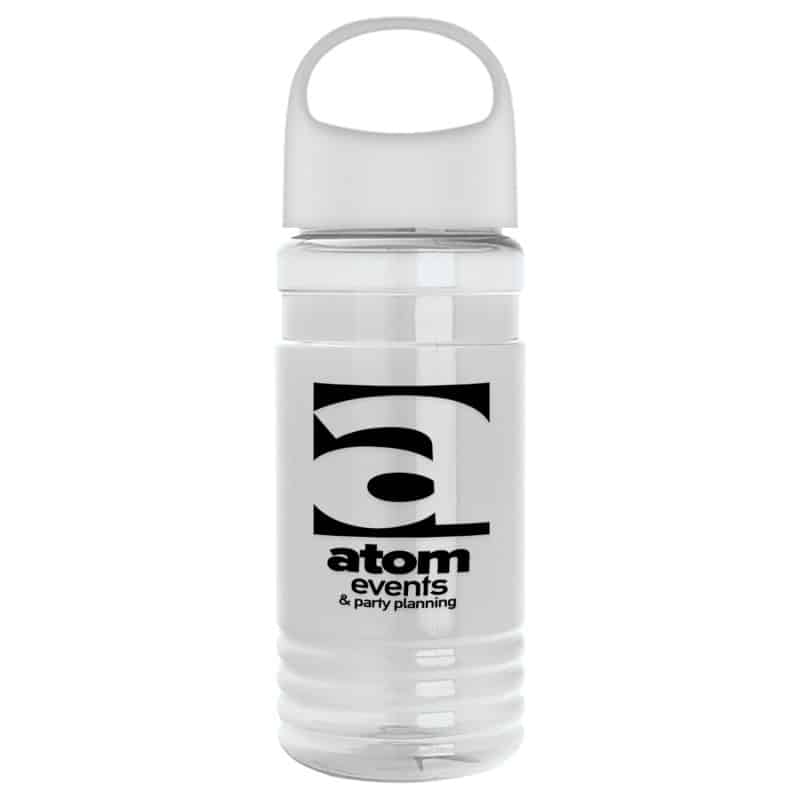 Custom 20 Oz. Transparent Sports Bottle w/Oval Crest Lid - 2