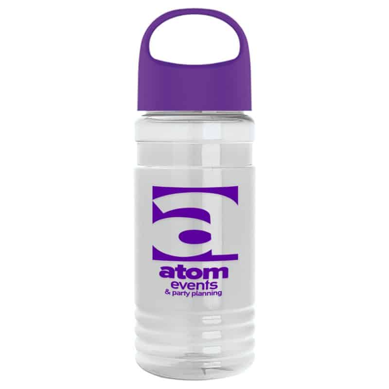 Custom 20 Oz. Transparent Sports Bottle w/Oval Crest Lid - 3