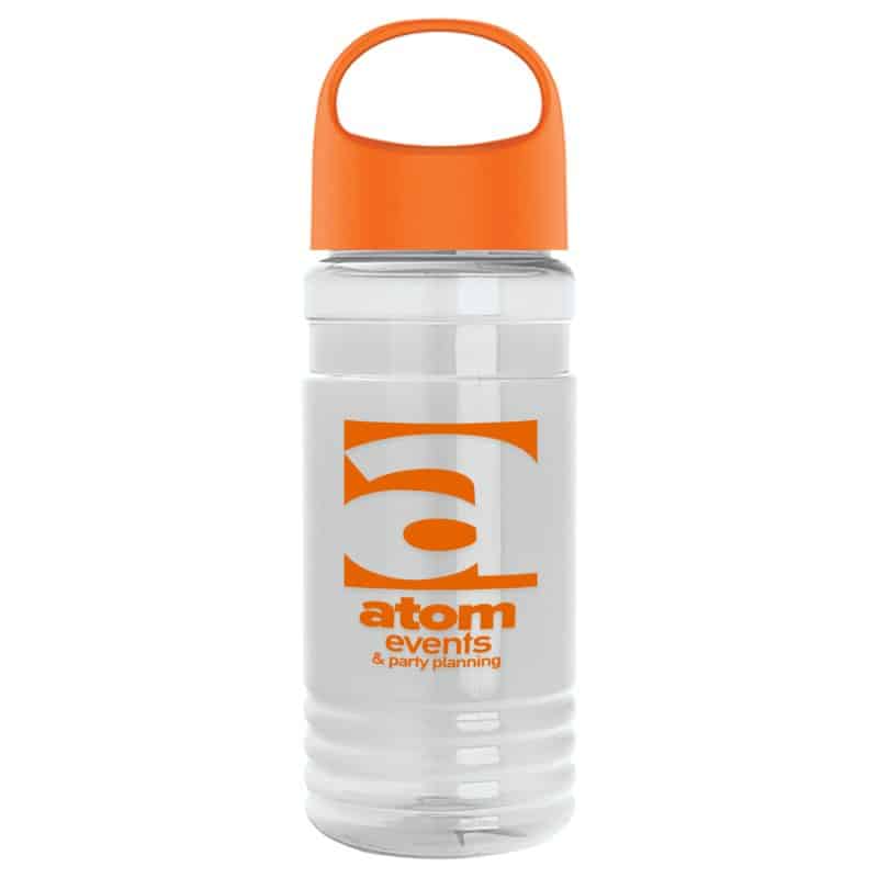 Custom 20 Oz. Transparent Sports Bottle w/Oval Crest Lid - 5