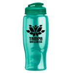 Custom 27 Oz. Poly-Pure Transparent Bottle w/Flip Lid - 6
