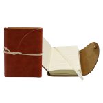 Custom 3" x 4" Leather Perfect Flap Book Bound Journal - 3