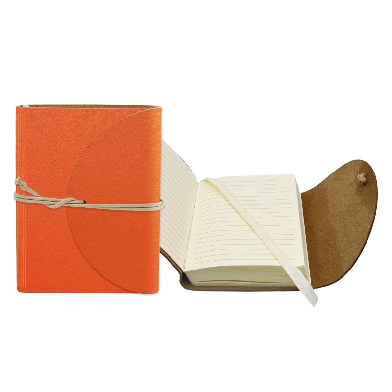 Custom 3" x 4" Leather Perfect Flap Book Bound Journal - 9