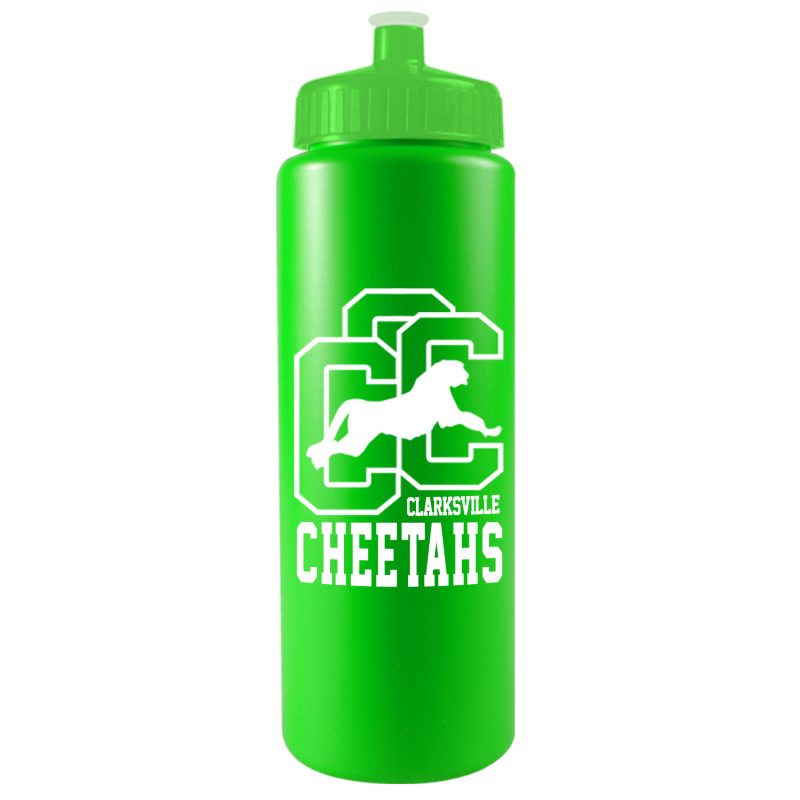Custom 32 Oz. Sports Quart Bottle w/Push Pull Cap (White Or Frost) - 2