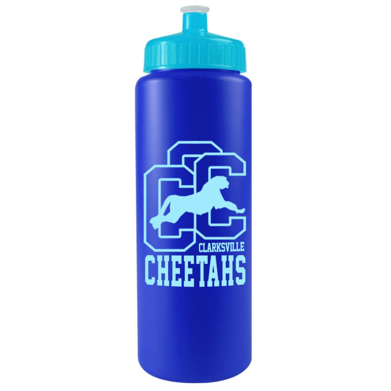 Custom 32 Oz. Sports Quart Bottle w/Push Pull Cap (White Or Frost) - 3