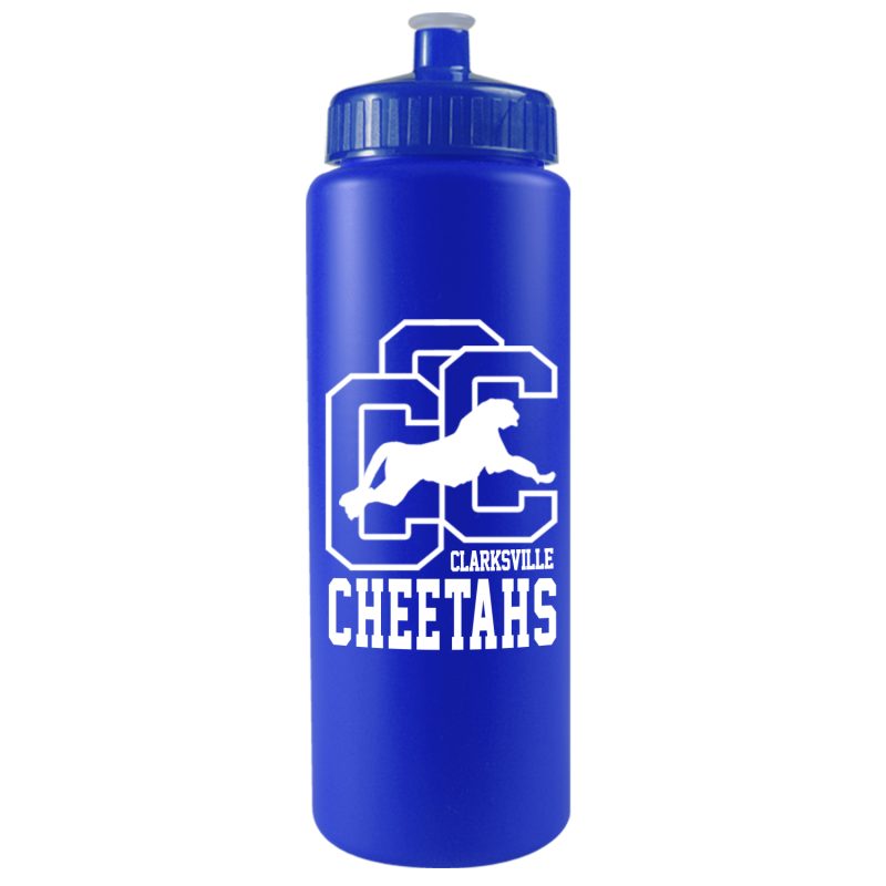 Custom 32 Oz. Sports Quart Bottle w/Push Pull Cap (White Or Frost) - 4