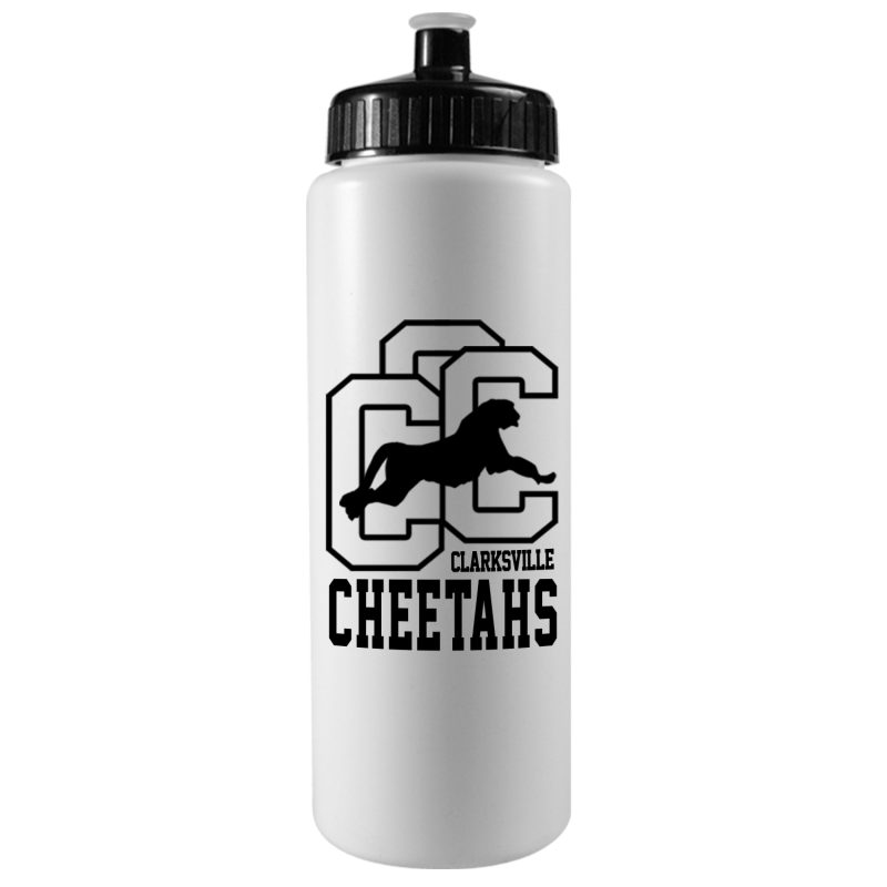 Custom 32 Oz. Sports Quart Bottle w/Push Pull Cap (White Or Frost) - 5