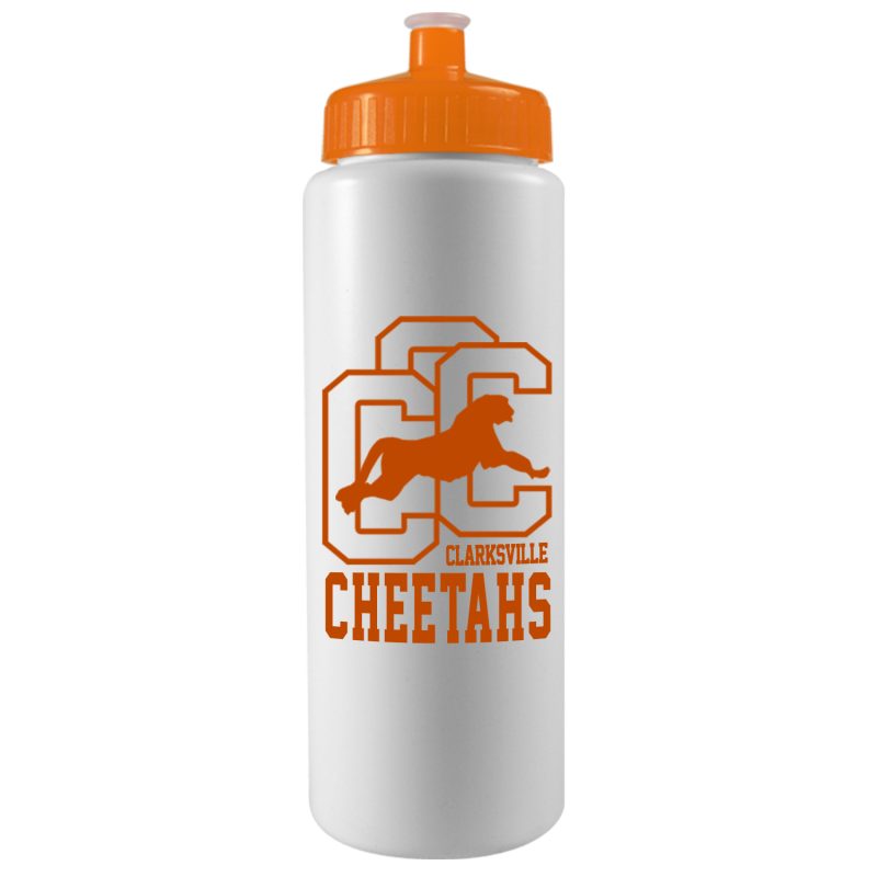 Custom 32 Oz. Sports Quart Bottle w/Push Pull Cap (White Or Frost) - 7