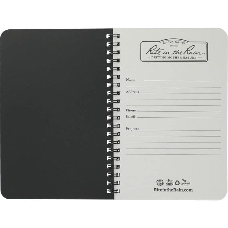 Custom 4.6'' x 7'' Rite in the Rain Side Spiral Notebook - 6