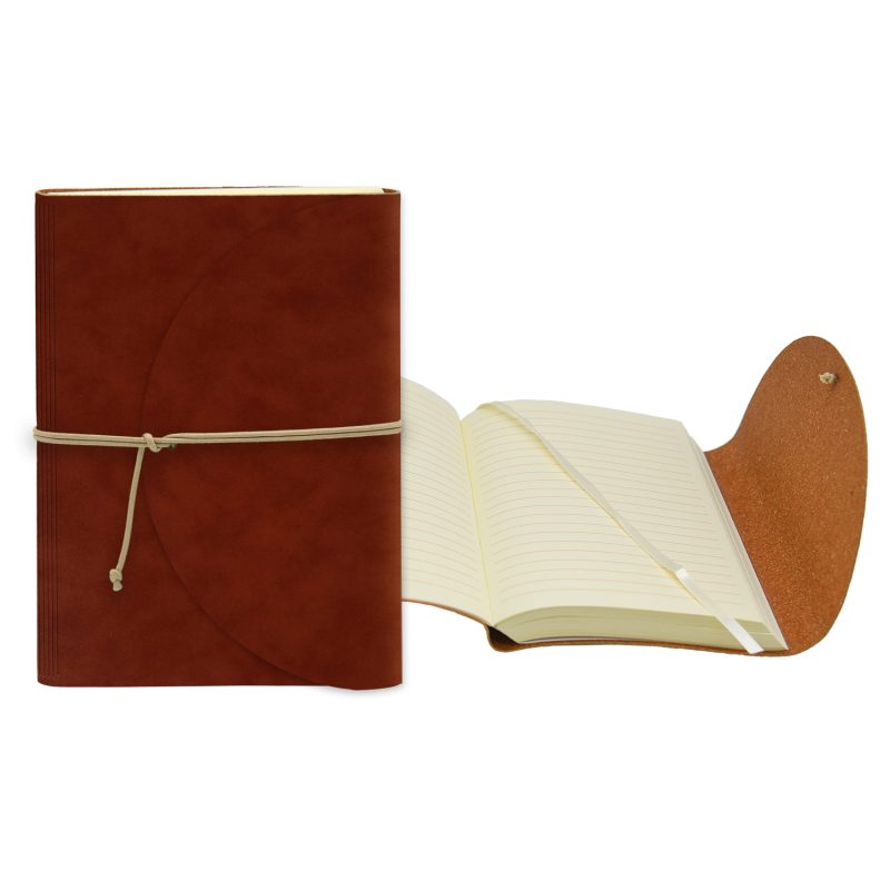 Custom 4.75" x 6.75" Leather Perfect Flap Book Bound Journal - 3