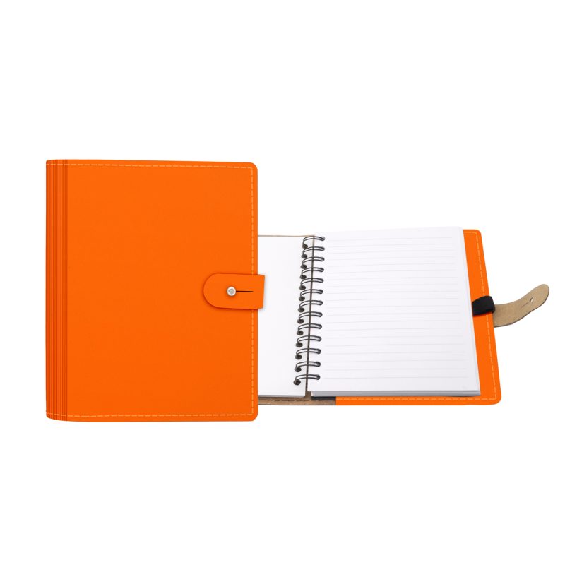 Custom 5" x 7" Madison Avenue Leather Spiral Slip-in Refillable Journal Notebook - 7