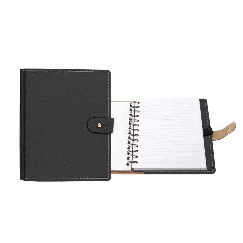 Custom 5" x 7" Madison Avenue Leather Spiral Slip-in Refillable Journal Notebook - 8