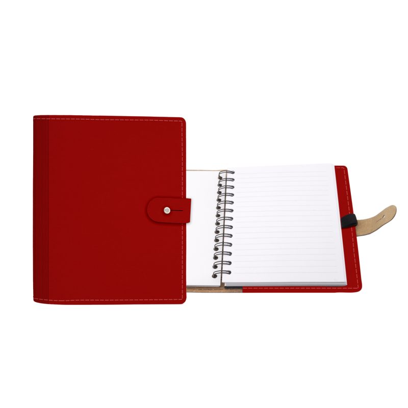 Custom 5" x 7" Madison Avenue Leather Spiral Slip-in Refillable Journal Notebook - 9