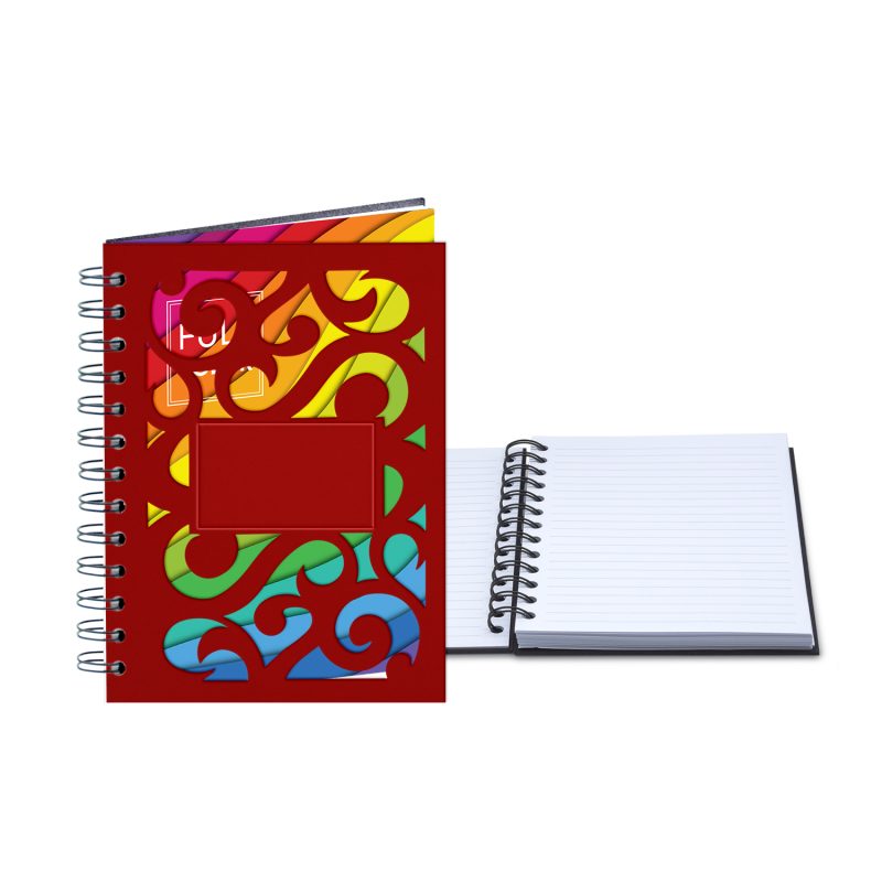 Custom 5" x 7" Venetian Curves Spiral Leather Journal - 1