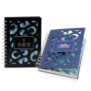 Custom 5" x 7" Venetian Curves Spiral Leather Journal