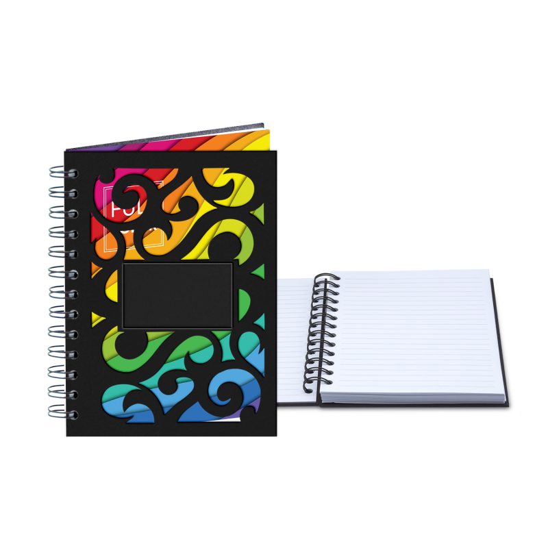 Custom 5" x 7" Venetian Curves Spiral Leather Journal - 4