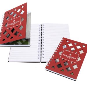 Custom 5" x 7" Venetian Diamond Leather Spiral Journal