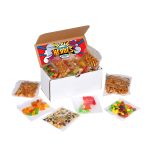 Custom 6 pack Sweet and Salty Snack Box with Label