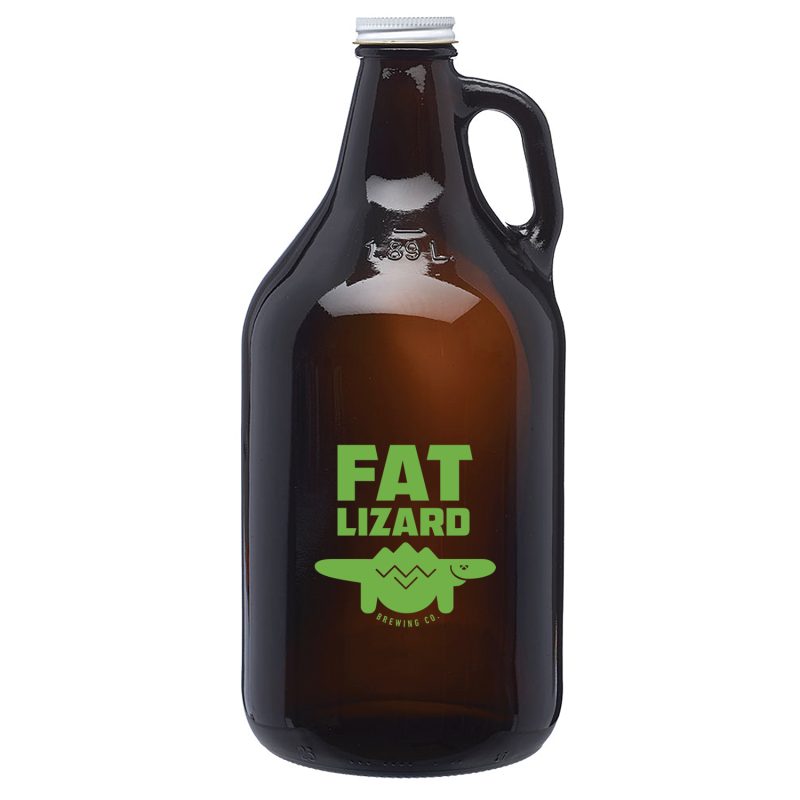 Custom 64 oz. Amber Glass Beer Growlers - 2