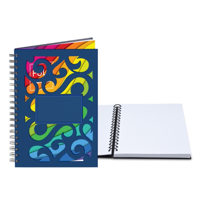 Custom 7" x 10" Venetian Curves Spiral Leather Journal - 2