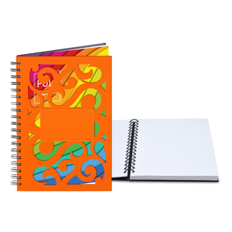 Custom 7" x 10" Venetian Curves Spiral Leather Journal - 7