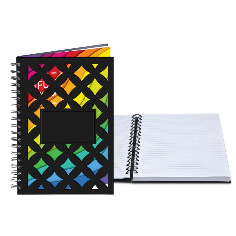 Custom 7" x 10" Venetian Diamond Leather Spiral Journal - 1