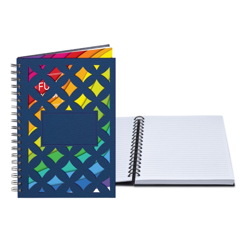 Custom 7" x 10" Venetian Diamond Leather Spiral Journal - 2