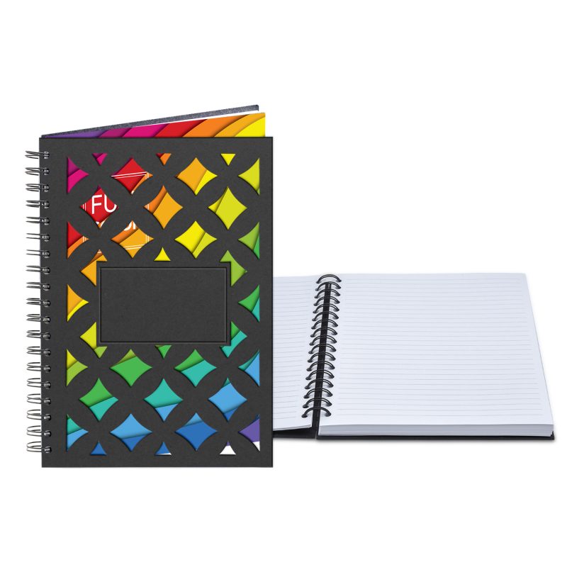 Custom 7" x 10" Venetian Diamond Leather Spiral Journal - 5