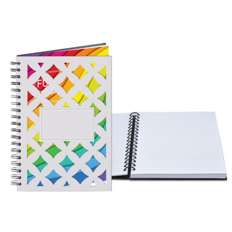 Custom 7" x 10" Venetian Diamond Leather Spiral Journal - 9