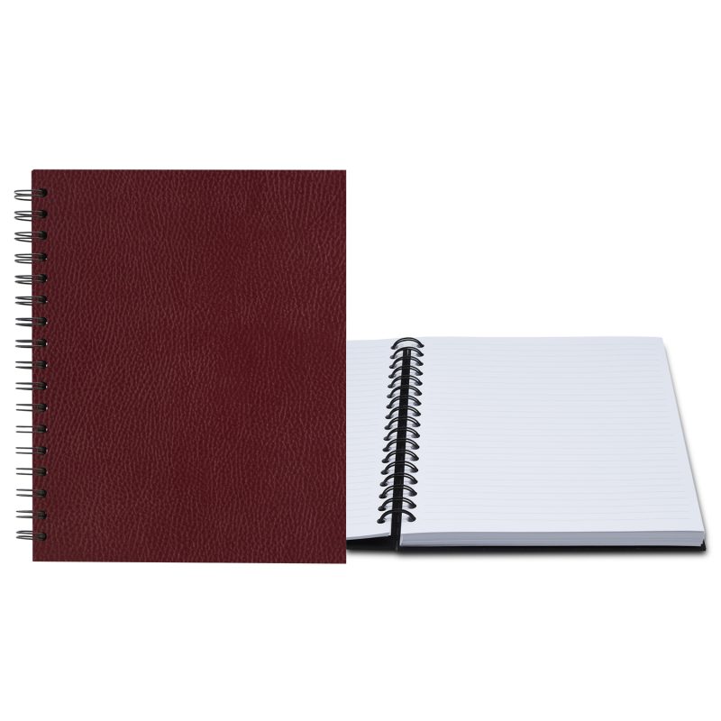 Custom 7" x 9" Premium Leather Spiral Journal - 4
