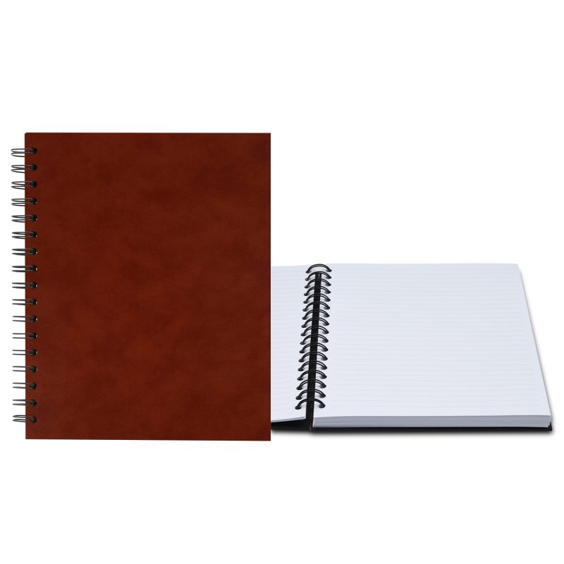 Custom 7" x 9" Premium Leather Spiral Journal - 5