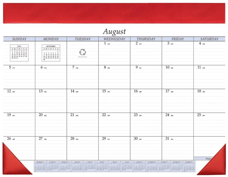 Custom Academic Desk Calendar Pad - 5