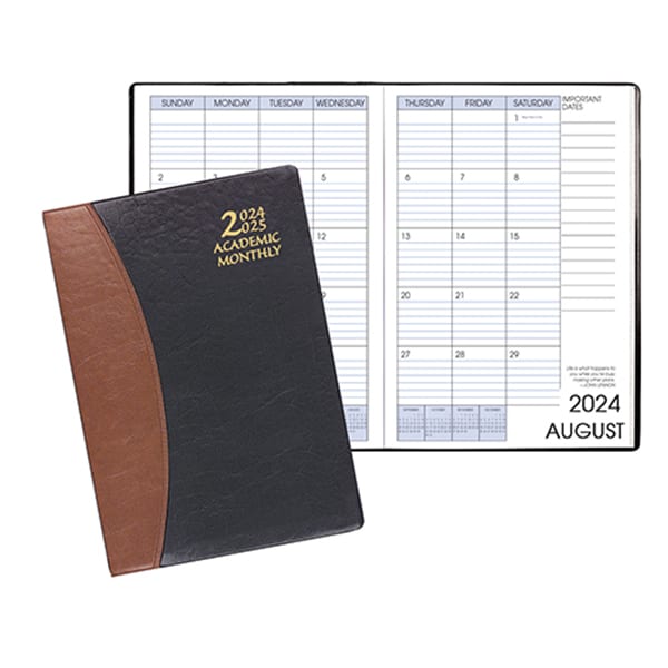 Custom Academic Monthly Planner w/ Carriage Vinyl Cover - 1