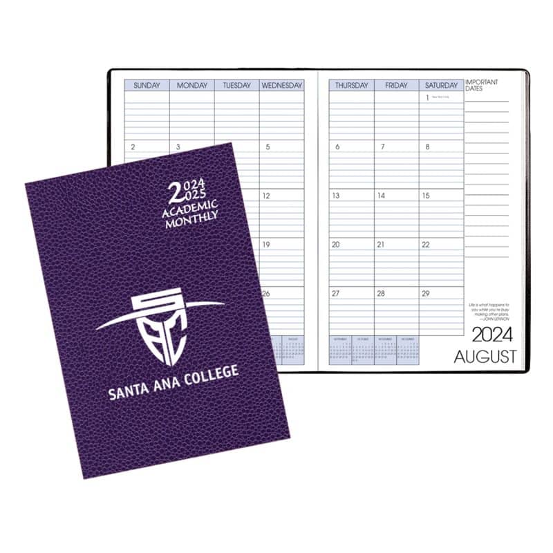 Custom Academic Monthly Planner w/ Cobblestone Cover