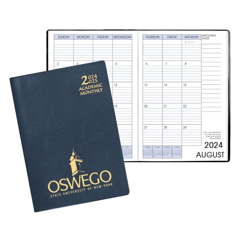 Custom Academic Monthly Planner w/ Continental Vinyl Cover