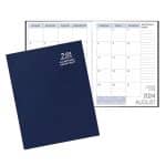 Custom Academic Saddle Stitch Monthly Desk Planner w/ Leatherette Cover - 1