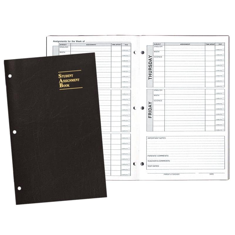 Custom Academic Weekly Assignment Book w/ Leatherette Cover - 1