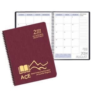 Custom Academic Wire Bound Monthly Appointment Planner w/ Shimmer Cover