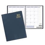 Custom Academic Wire Bound Monthly Desk Planner w/ Continental Vinyl Cover - 1