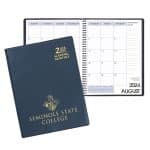 Custom Academic Wire Bound Monthly Desk Planner w/ Continental Vinyl Cover