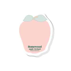 Custom Adhesive Die Cut Pad | 4 1/4" x 5 1/4" | 25 Sheet | Apple Stock Shape