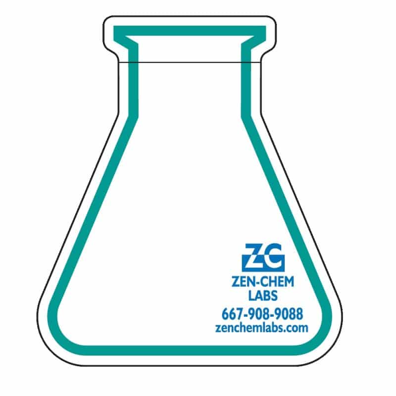 Custom Adhesive Die Cut Pad | 4" x 4" | 25 Sheet | Beaker Stock Shape