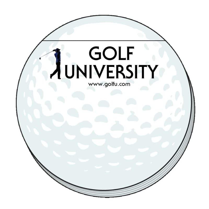 Custom Adhesive Die Cut Pad | 4" x 4" | 25 Sheet | Golf Ball Stock Shape