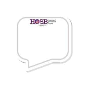 Custom Adhesive Die Cut Pad | 4" x 4" | 25 Sheet | Thought Bubble Stock Shape
