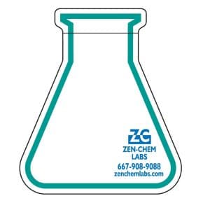 Custom Adhesive Die Cut Pad | 4" x 4" | 50 Sheet | Beaker Stock Shape